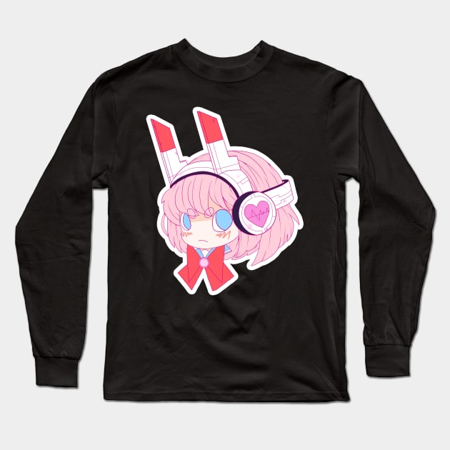 Gundam Headphones Gal Long Sleeve T-Shirt by PrettyPastelStudios